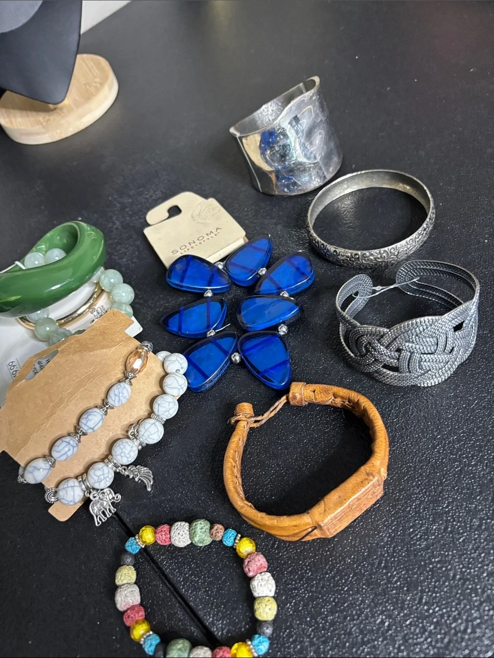 Bundle H&M Sonoma 8 Blue Stone Statement Necklace and Mixed Bracelet Set